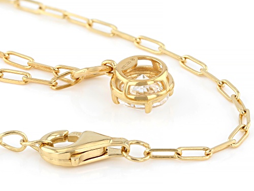 Pre-Owned Prazana®Lab-Grown Diamonds 1.15ct Round Diamond 14K Gold Over Sterling Silver Necklace, G- - Size 18