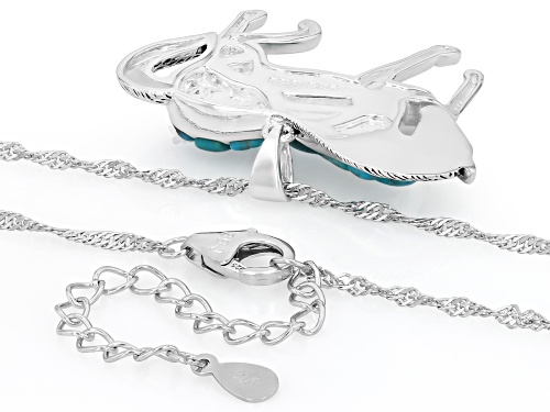 Pre-Owned Southwest Style by JTV™ Turquoise Sterling Silver Horse Pendant With 18