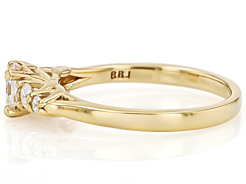 Pre-Owned 0.70ct Strontium Titanate With 0.21ctw Moissanite 18k Yellow Gold Over Sterling Silver Rin - Size 9