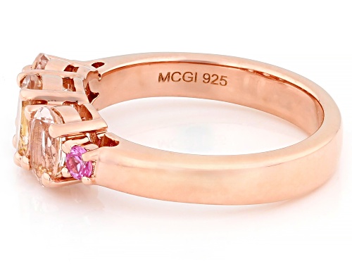 Pre-Owned 1.30ctw Morganite with 0.10ctw Lab Created Pink Sapphire 18k Rose Gold Over Sterling Silve - Size 9