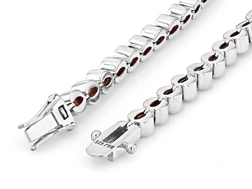 Pre-Owned 8.92ctw Oval Vermelho Garnet™ Rhodium Over Sterling Silver Tennis Bracelet - Size 8