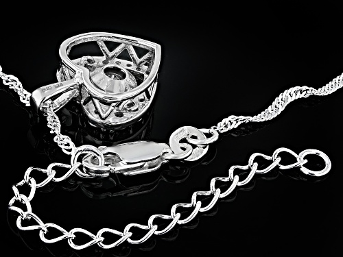 Pre-Owned Prazana® Lab-Grown Diamonds 0.40ctw White Dancing Diamond Rhodium Over Silver Pendant, H S
