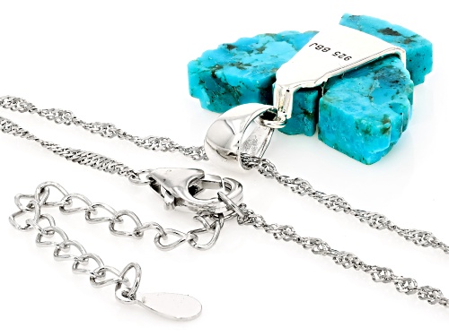 Pre-Owned Southwest Style by JTV™ Hand Carved Turquoise Eagle Pendant With Singapore Chain