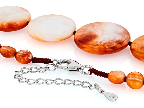 Pre-Owned Southwest Style by JTV™ Spiny Oyster Shell Sterling Silver Necklace - Size 20