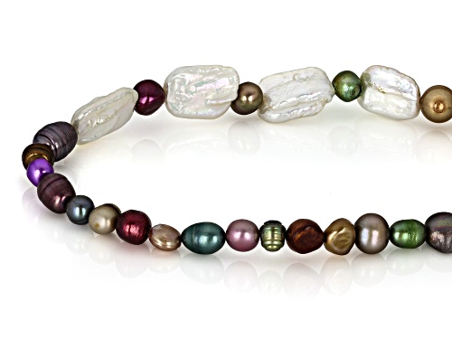 Pre-Owned 4-10mm Multi-Color Cultured Freshwater Pearl 36 Inch Endless Strand Necklace - Size 36