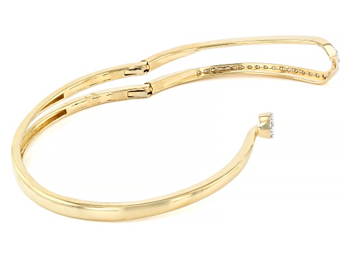 Pre-Owned Prazana® Lab-Grown Diamonds 1.00ctw Round White Diamond 14K Gold Over Silver Bangle Bracel - Size 7