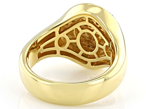 Pre-Owned MOISSANITE FIRE® 0.40CTW DEW ROUND BRILLIANT 14K YELLOW GOLD OVER SILVER RING - Size 6