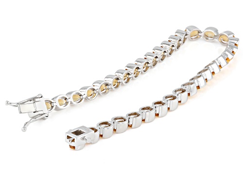 Pre-Owned 6.75ctw Citrine Rhodium Over Sterling Silver Bracelet - Size 6.75