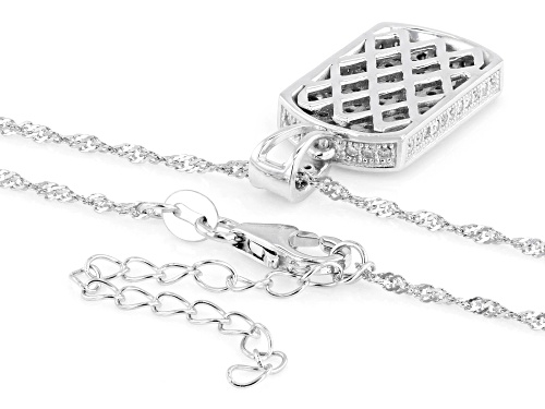 Pre-Owned MOISSANITE FIRE® 1.48CTW DEW ROUND BRILLIANT PLATINEVE® DOG TAG PENDANT AND CHAIN
