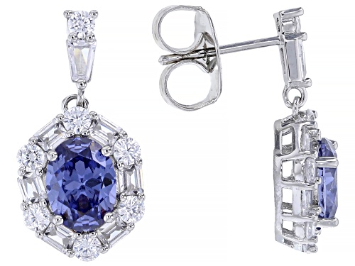 Pre-Owned Bella Luce® Esotica™ 13.24ctw Tanzanite And Diamond Simulants Rhodium Plated Ottone Set