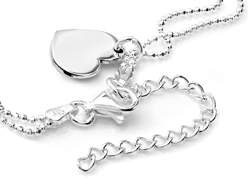 Pre-Owned Sterling Silver Heart Pendant with 2-Strand Bead Chain