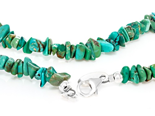 Pre-Owned Southwest Style by JTV™ Green Turquoise Sterling Silver Necklace - Size 30