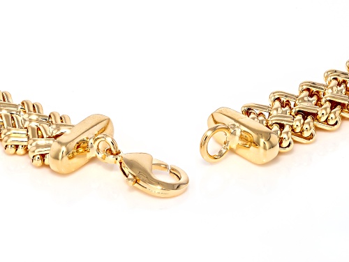 Pre-Owned Moda Al Massimo® 18k Yellow Gold Over Bronze 15.5mm Woven 18