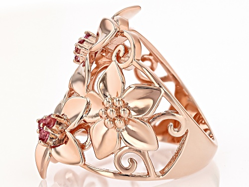 Pre-Owned Timna Jewelry Collection™ 0.25ctw Pink Topaz Copper Floral Ring - Size 6