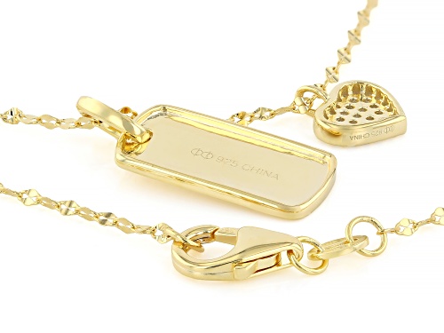 Pre-Owned MOISSANITE FIRE® 0.40CTW DEW ROUND BRILLIANT 14K YELLOW GOLD OVER SILVER PENDANT AND CHAIN