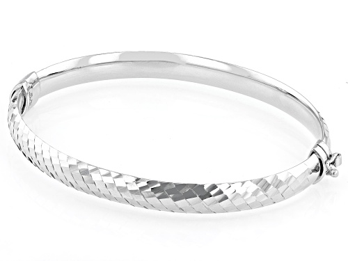 Pre-Owned Rhodium Over Sterling Silver 7mm Tube Bracelet - Size 7