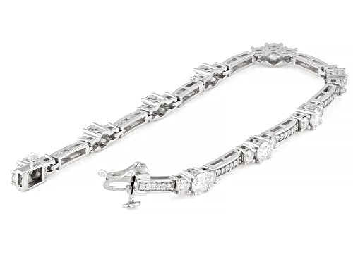 Pre-Owned MOISSANITE FIRE® 5.31CTW DEW ROUND BRILLIANT PLATINEVE® TENNIS BRACELET - Size 7.25