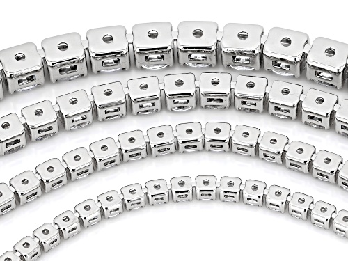 Pre-Owned Bella Luce® Ottone 59.97ctw White Diamond Simulant Rhodium Plated Bracelet Set of 4 - Size 8