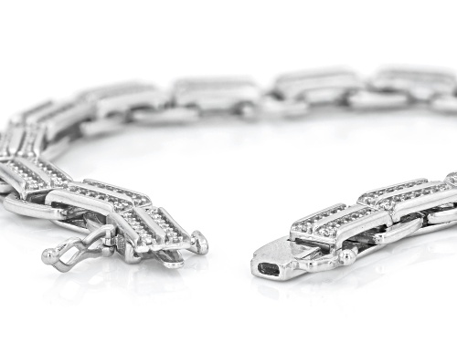 Pre-Owned Prazana®Lab-Grown Diamonds 2.00ctw Round Diamond Rhodium Over Silver Mens Tennis Bracelet - Size 8.5