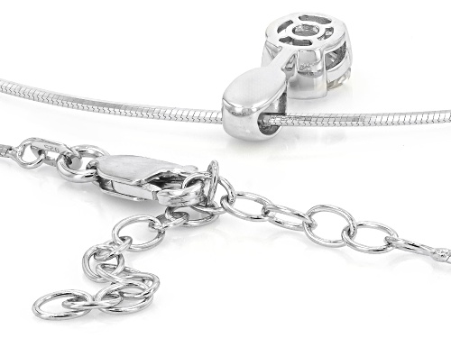 Pre-Owned MOISSANITE FIRE® 0.90CT DEW ROUND BRILLIANT PLATINEVE® PENDANT AND CHAIN