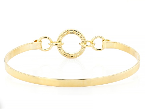 Pre-Owned Moda Al Massimo® 18K Yellow Gold Over Bronze Greek Key Bangle Bracelet - Size 7.5