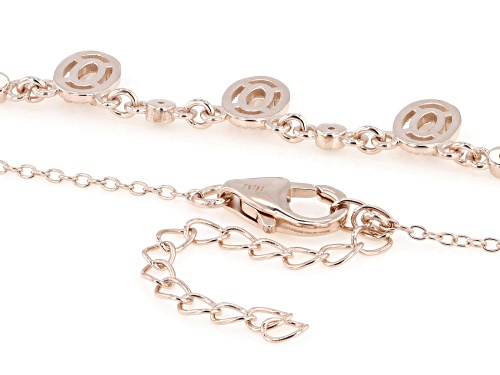 Pre-Owned 1.46ctw Peach Morganite With 0.14ctw White Zircon 18k Rose Gold Over Sterling Silver Neckl - Size 18
