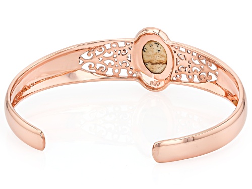 Pre-Owned Timna Jewelry Collection™ 14x10mm Oval Multi-Color Picasso Jasper Copper Cuff Bracelet - Size 7.5