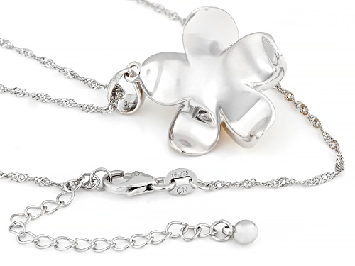 Pre-Owned 9mm Golden Cultured South Sea Pearl Rhodium & 18k Gold Over Sterling Silver Pendant With C