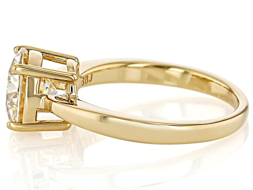 Pre-Owned 3.67ct Round Strontium Titanate 18k Yellow Gold Over Sterling Silver Solitaire Ring - Size 7