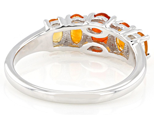 Pre-Owned 0.76ctw Fire Opal Rhodium Over Sterling Silver Ring - Size 7