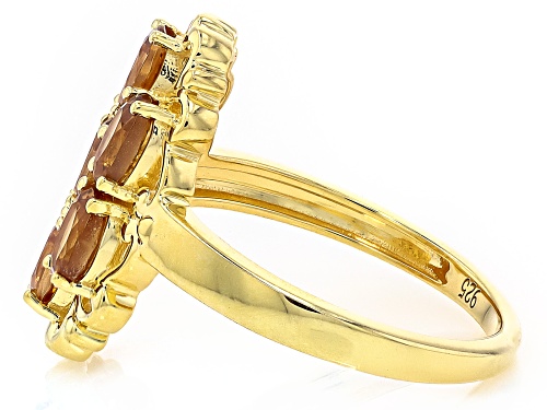 Pre-Owned 1.96ctw Imperial Zircon 18k Yellow Gold Over Sterling Silver Ring - Size 8