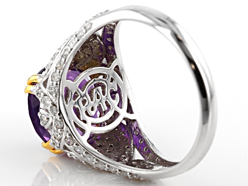 Park Avenue Collection® 2.99ct Purple African Amethyst And .68ctw White Diamond 14k White Gold Ring - Size 7