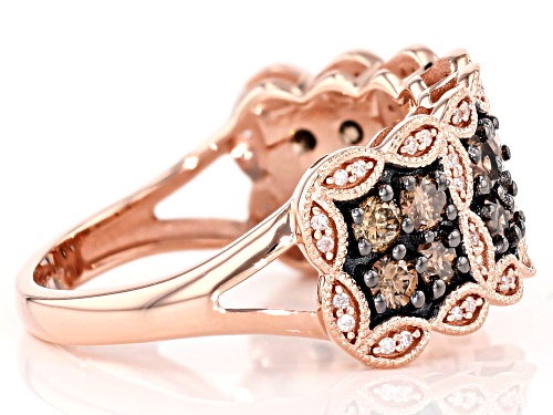 Park Avenue Collection® 1.00ctw Round Champagne And White Diamond 14k Rose Gold Ring - Size 4.5