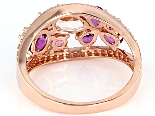 Park Avenue Collection® 1.05ctw Grape Color Garnet & 1.29ctw Multi-Gemstone 14K Rose Gold Ring - Size 8