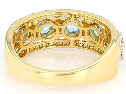 Park Avenue Collection® 1.05ctw Swiss Blue Topaz & 0.51ctw White Diamond 14K Yellow Gold Ring - Size 9
