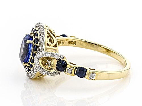 Park Avenue Collection® 1.27ctw Blue Kyanite & Blue Sapphire & .27ctw Diamond 14k Yellow Gold Ring - Size 7
