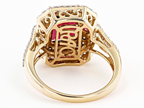 Park Avenue Collection®  3.48ctw Garnet, Raspberry Color Rhodolite & Diamond 14k Yellow Gold Ring - Size 6