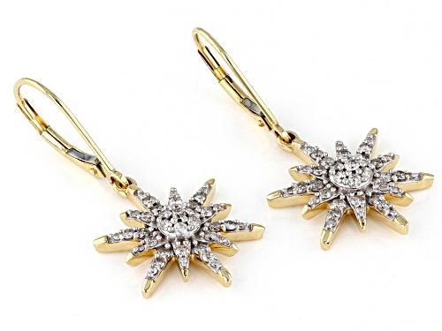 Park Avenue Collection® 0.80ctw Round White Diamond 14k Yellow Gold Celestial Dangle Earrings