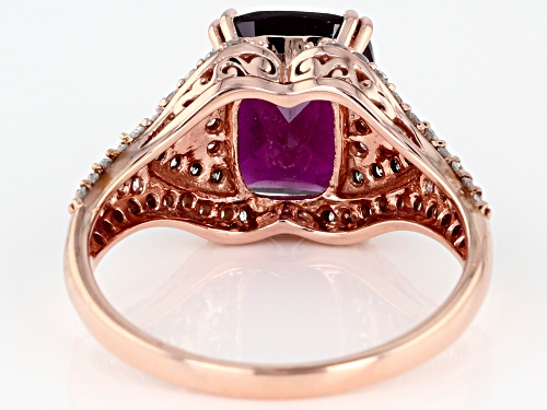 Park Avenue Collection® 3.06ct Rhodolite Garnet & .42ctw Diamond 14K Rose Gold Center Design Ring - Size 7