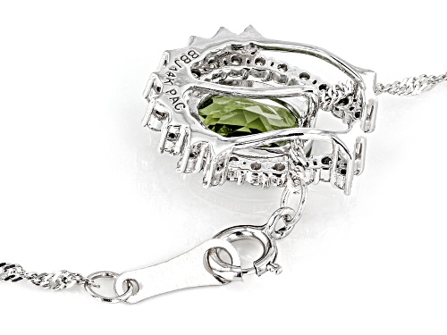 Park Avenue Collection® 1.11ct Green Tourmaline & 0.22ctw White Diamond 14k White Gold Pendant
