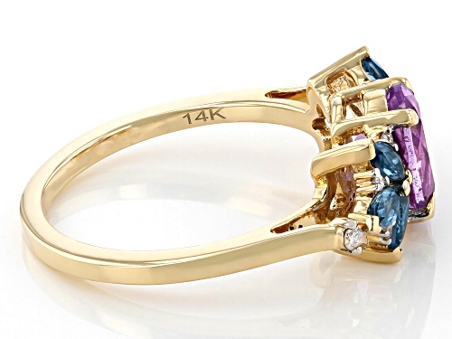 Park Avenue Collection® 1.15ctw Lavender Amethyst, 0.54ctw Blue Topaz, And Diamond Accent Ring - Size 7.5