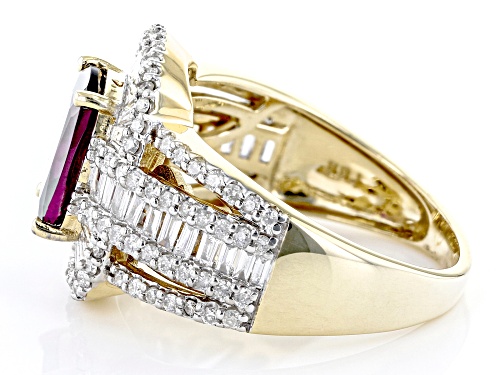 Park Avenue Collection® 1.98ct Rhodolite Garnet & 0.87ctw White Diamond 14k Yellow Gold Ring - Size 5