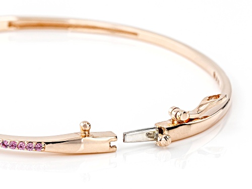 Park Avenue Collection® 0.50ctw Round Pink Sapphire 14k Rose Gold Bangle Bracelet - Size 7