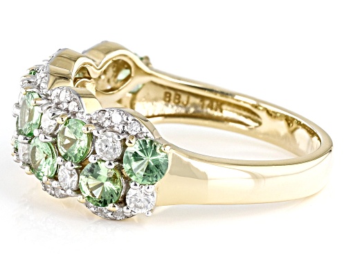 Park Avenue Collection® 0.99ctw Tsavorite Garnet & 0.40ctw White Diamond 14k Yellow Gold Band Ring - Size 8