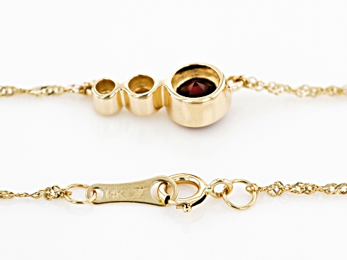 Park Avenue Collection® 0.70ctw Garnet And Diamond 14k Yellow Gold January Birthstone Bar Necklace - Size 18