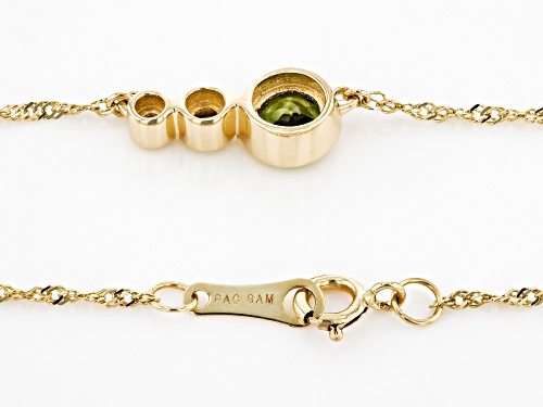 Park Avenue Collection® 0.56ctw Peridot And Diamond 14k Yellow Gold August Birthstone Necklace - Size 18