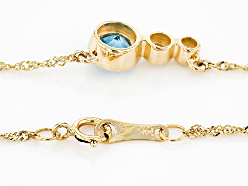 Park Avenue Collection® 0.57ctw Topaz And Diamond 14k Yellow Gold December Birthstone Bar Necklace - Size 18