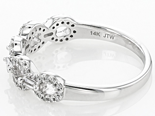 Park Avenue Collection® 0.25ctw Round And Baguette White Diamond 14k White Gold Link Band Ring - Size 8