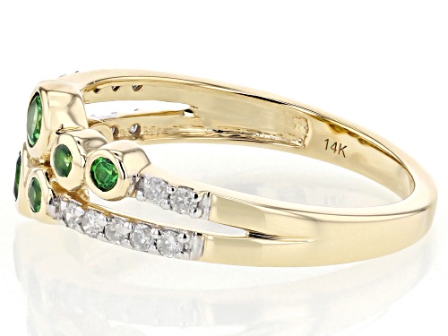 Park Avenue Collection® 0.35ctw Tsavorite Garnet And 0.15ctw White Diamond 14k Yellow Gold Band Ring - Size 4