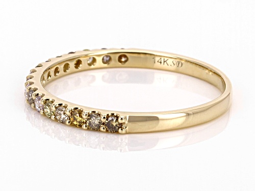 Park Avenue Collection® 0.30ctw Round Multi-Color Diamond 14k Yellow Gold Band Ring - Size 6